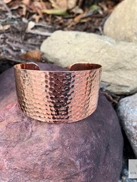 Wide Hammered Copper Cuff - Handcrafted Boho Bracelet, Bohemian Jewelry