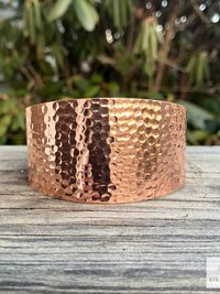Wide Hammered Copper Cuff - Handcrafted Boho Bracelet, Bohemian Jewelry