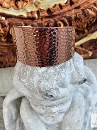 Wide Hammered Copper Cuff - Handcrafted Boho Bracelet, Bohemian Jewelry