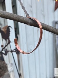 Thin Hammered Copper Cuff - Handcrafted Boho Bracelet, Bohemian Jewelry