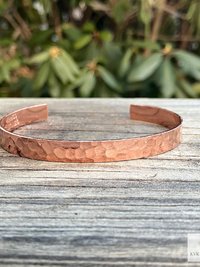 Thin Hammered Copper Cuff - Handcrafted Boho Bracelet, Bohemian Jewelry