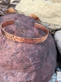 Thin Hammered Copper Cuff - Handcrafted Boho Bracelet, Bohemian Jewelry