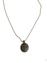 Bohemian Antique Bronze Tribal Pendant Necklace - 24 Inch Chain Boho Jewelry