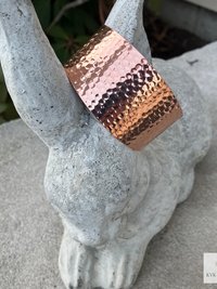 Wide Hammered Copper Cuff - Handcrafted Boho Bracelet, Bohemian Jewelry
