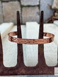 Thin Hammered Copper Cuff - Handcrafted Boho Bracelet, Bohemian Jewelry