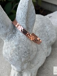 Thin Hammered Copper Cuff - Handcrafted Boho Bracelet, Bohemian Jewelry