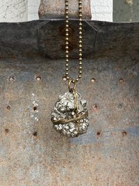 Dazzling Pyrite Wire-Wrapped Pendant Necklace - Handcrafted Statement Jewelry with Natural Stone