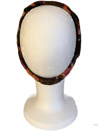 Brown Tie Dye Cotton Headband, Wide Boho Yoga Headwrap for Women, Bohemian Workout Hairband