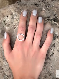 Open Circle Sterling Silver Ring, Boho Minimalist Band, Handmade Geometric Jewelry