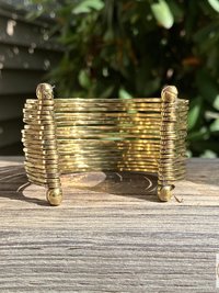 Wide Hammered Gold Cuff Bracelet: Handcrafted Boho Jewelry