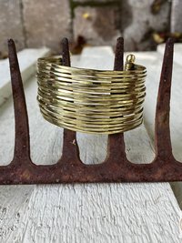Wide Hammered Gold Cuff Bracelet: Handcrafted Boho Jewelry