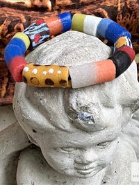 Handcrafted African Trade Bead Bracelet - Vibrant Bohemian Statement Jewelry