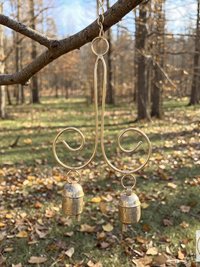 Handmade Swirl Bell Chime - Artisan Boho Metal Spiral Patio Decor