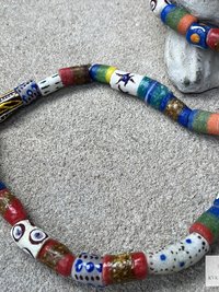Long African Trade Bead Necklace - Vibrant Bohemian Statement Jewelry