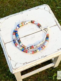 Long African Trade Bead Necklace - Vibrant Bohemian Statement Jewelry