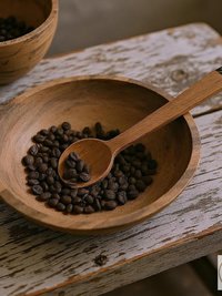 Handcrafted Olive Wood Coffee Spoon, Batik Handle, Kenyan Artisan Kitchen Utensil