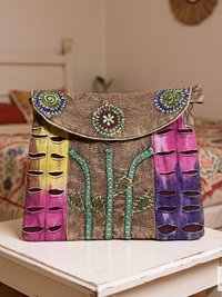 Tie Dye Floral Crossbody Bag: Handcrafted Boho Shoulder Bag