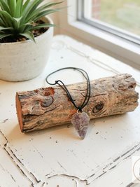 Raw Amethyst Wire Wrapped Necklace - Handcrafted Boho Crystal Pendant Jewelry