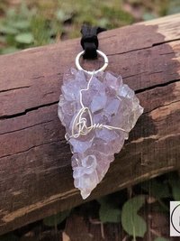 Raw Amethyst Wire Wrapped Necklace - Handcrafted Boho Crystal Pendant Jewelry