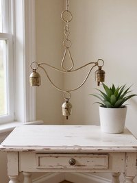 Handmade Lotus Flower Windchime - Artisan Zen Metal Yard Art