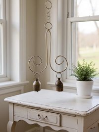Handmade Swirl Bell Chime - Artisan Boho Metal Spiral Patio Decor