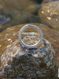 Open Circle Sterling Silver Ring, Boho Minimalist Band, Handmade Geometric Jewelry