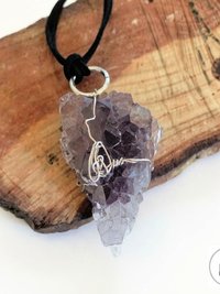 Raw Amethyst Wire Wrapped Necklace - Handcrafted Boho Crystal Pendant Jewelry