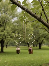 Handmade Swirl Bell Chime - Artisan Boho Metal Spiral Patio Decor
