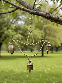 Handmade Lotus Flower Windchime - Artisan Zen Metal Yard Art