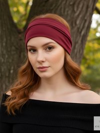 Red Boho Headband -  Stylish Bohemian Headwrap, Headbands for Women