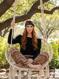 Black Tie Dye Boho Headband -  Stylish Bohemian Headwrap, Headbands for Women