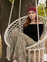 Red Boho Headband -  Stylish Bohemian Headwrap, Headbands for Women