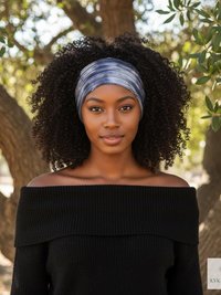 Indigo Blue Tie Dye Boho Headband - Stylish Bohemian Headwrap, Headbands for Women