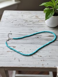 Turquoise Bead Necklace: Beaded Turquoise Choker