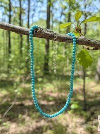Turquoise Bead Necklace: Beaded Turquoise Choker