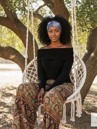 Indigo Blue Tie Dye Boho Headband - Stylish Bohemian Headwrap, Headbands for Women