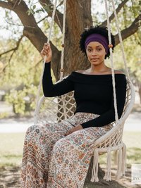 Purple Boho Headband -  Stylish Bohemian Headwrap, Headbands for Women
