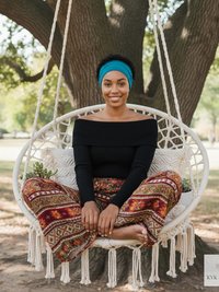 Teal Blue Boho Headband - Stylish Bohemian Headwrap, Headbands for Women