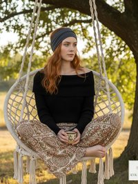 Gray Boho Headband - Stylish Bohemian Headwrap, Headbands for Women