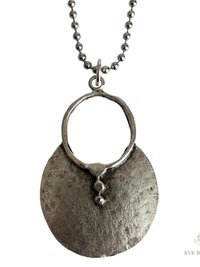 Boho Tribal Silver Circle Pendant Necklace - Unique Statement Accessory