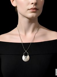 Boho Tribal Silver Circle Pendant Necklace - Unique Statement Accessory