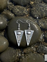 Boho Silver Tribal Earrings - Ethnic Dangles with 925 Sterling Silver Hooks
