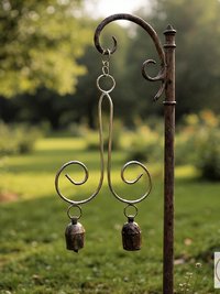 Handmade Swirl Bell Chime - Artisan Boho Metal Spiral Patio Decor