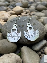 Handcrafted Tuareg Silver Gofed Earrings, Ethnic African Tribal Dangles, Stainless Steel Hooks