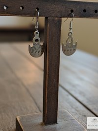 Handcrafted Tuareg Silver Gofed Earrings, Ethnic African Tribal Dangles, Stainless Steel Hooks