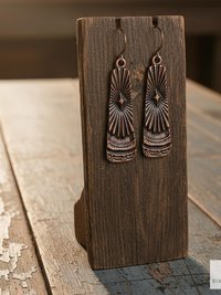 Handcrafted Antique Copper Tribal Earrings - Boho Ethnic Dangles