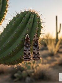 Handcrafted Antique Copper Tribal Earrings - Boho Ethnic Dangles