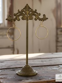 Handcrafted Gold Dangle Hoop Earrings - Medium Circle Drops