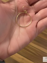 Handcrafted Gold Dangle Hoop Earrings - Medium Circle Drops