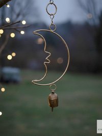 Crescent Moon Chime - Handmade Artisan Boho Metal Celestial Yard Decor
